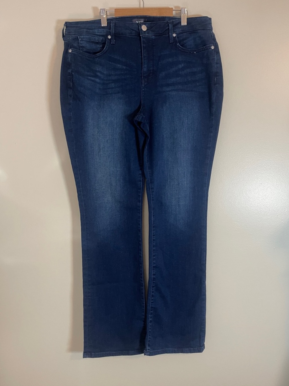 NYDJ Jeans Womens 14 Blue Barbara Bootcut Chic Classic Normcore Minimalist Denim